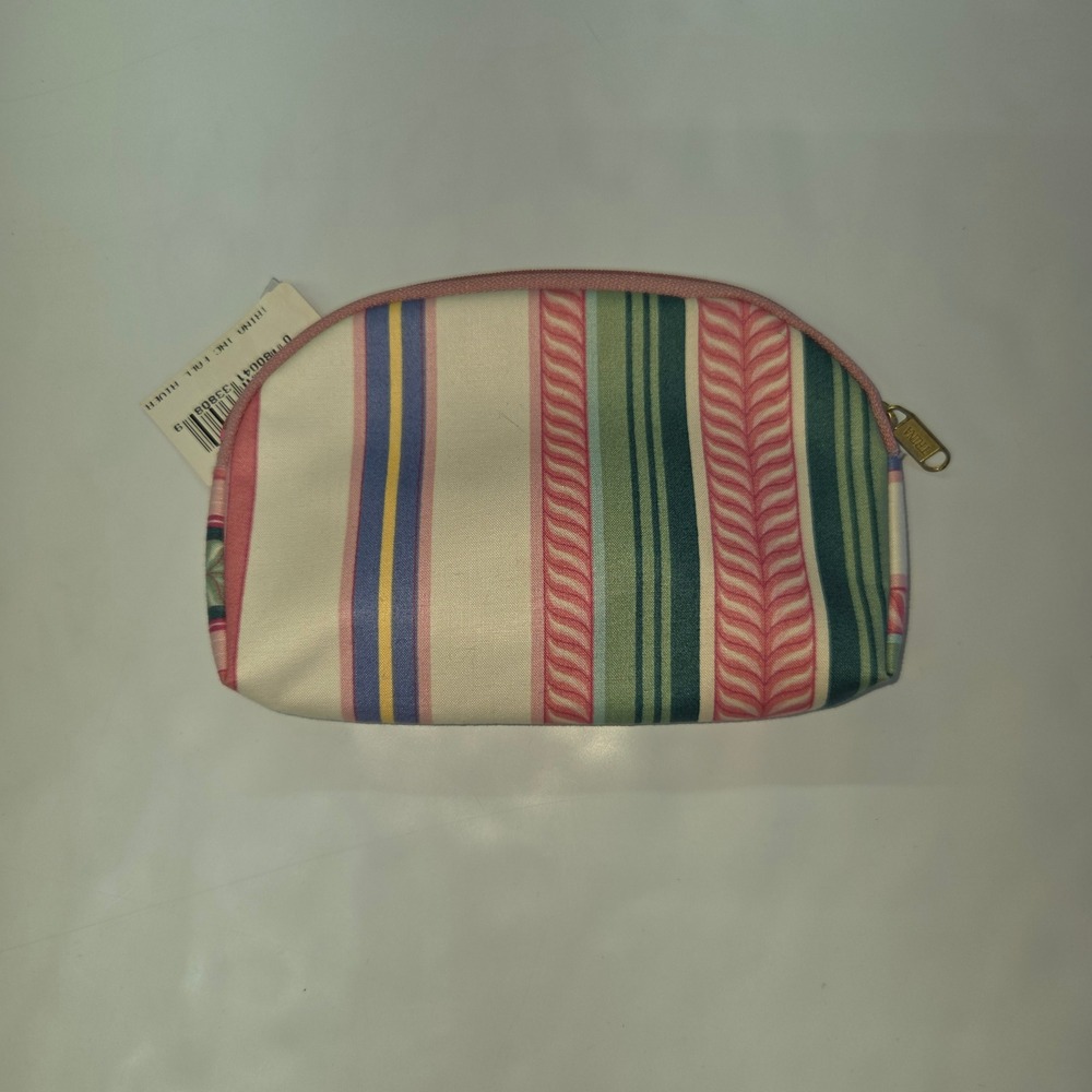 Trina Cosmetic Bag Women OS 7x5x1" Multi Color Striped Zip Pouch 33808
